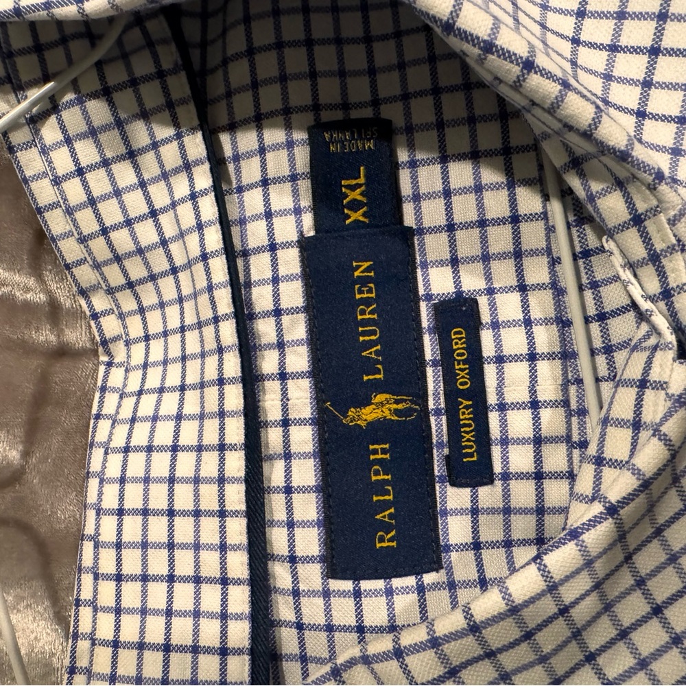 Ralph Lauren Blue and White Casual Button Down Shirt